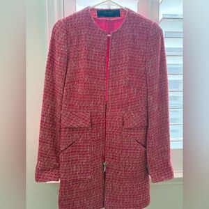 Zara Fuchsia Pink Tweed Blazer